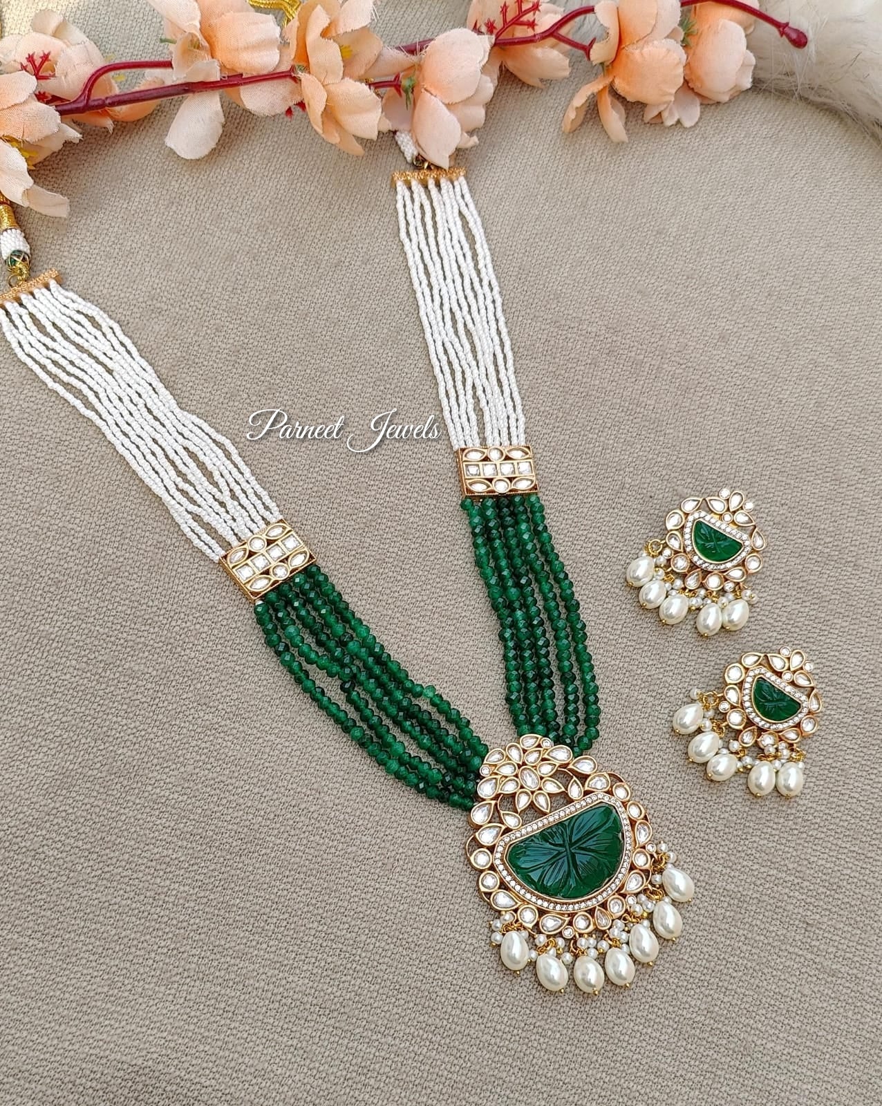 Wamiqa Long Beaded Necklace Set