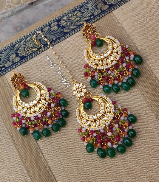 Simar Kundan Earrings Tikka