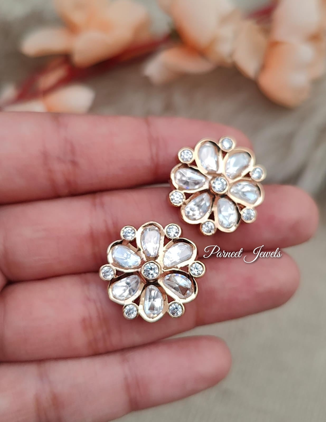 Rakshita Floral Kundan Earrings