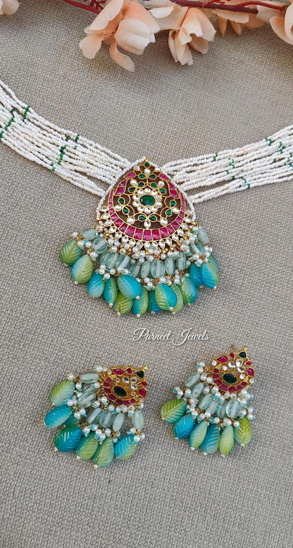 Ashika Pachi Kundan Choker