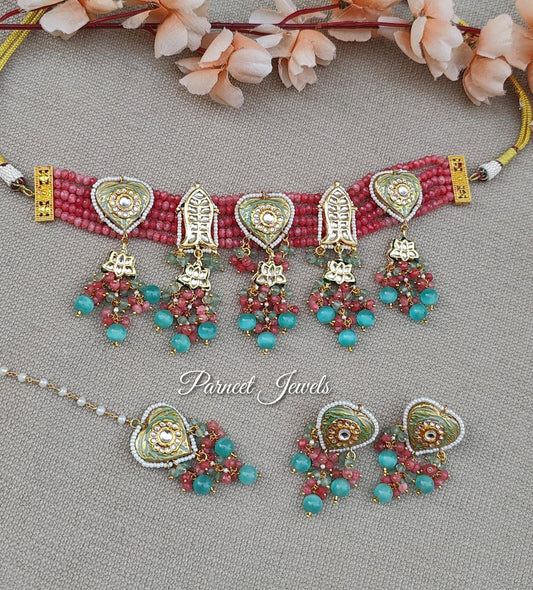 Reeta Meenakari Beaded Choker