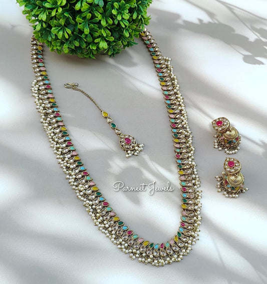 Rishitha Long Polki Necklace