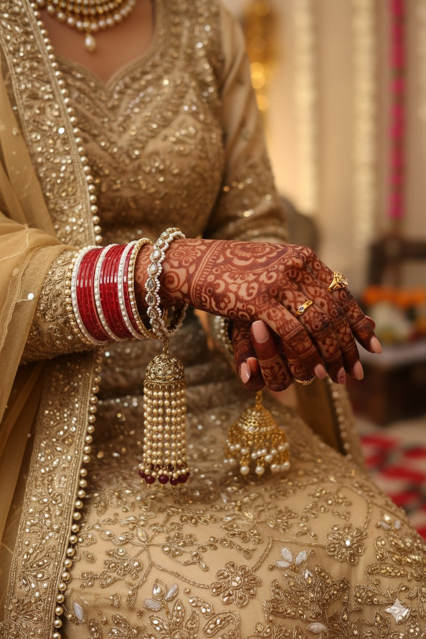 Deepa Polki Bangles (Maroon)
