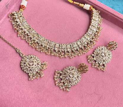 Drisha Polki Necklace | Gold-Plated Polki Bridal Jewelry