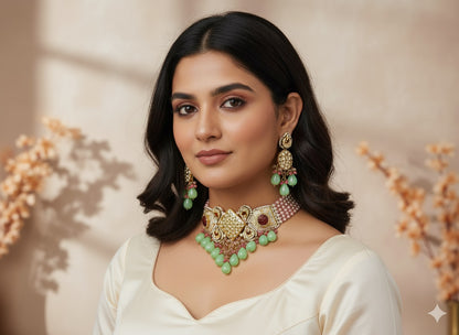 Zoha Meenakari Beaded Choker
