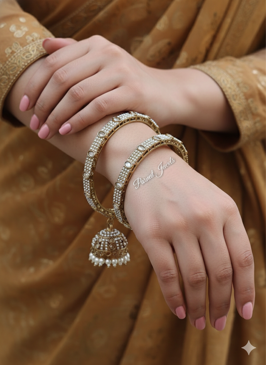Shama Polki Bangles (Pearl)
