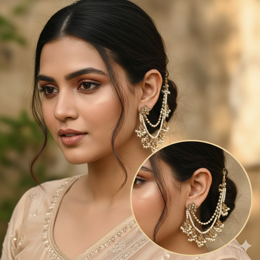 Sayema Polki Earchains/Saharey