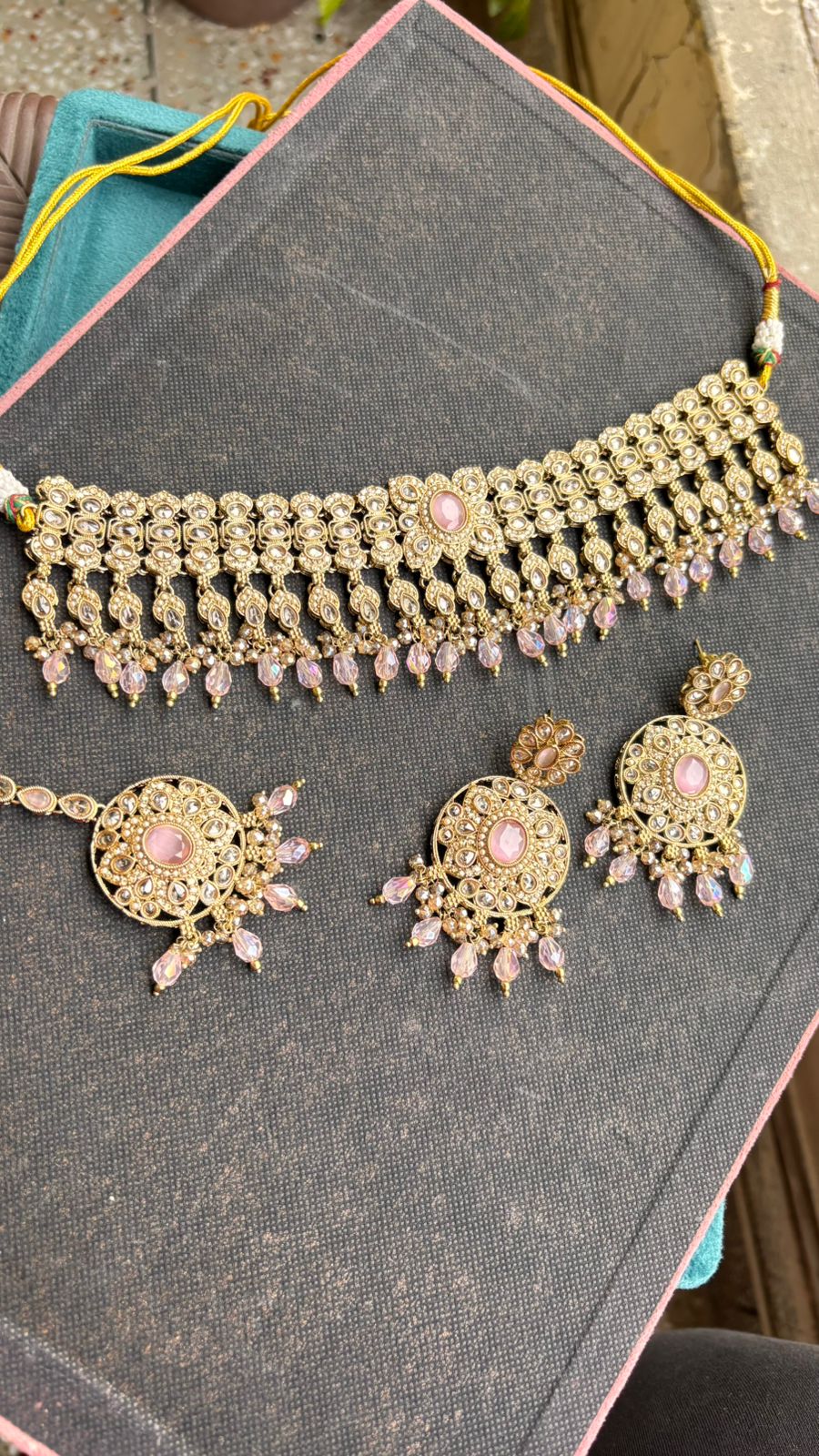Simra Polki Choker Necklace | Gold-Plated Polki Bridal Jewelry