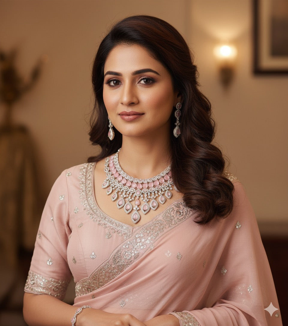 Natasha AD/CZ Necklace Set