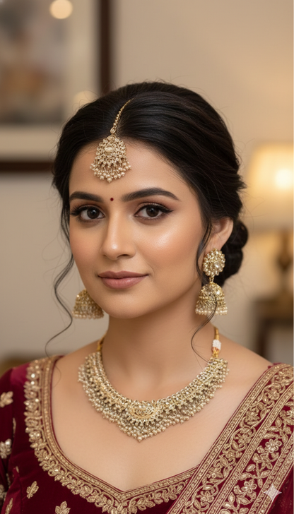 Apoorva Polki Necklace | Gold-Plated Polki Bridal Jewelry