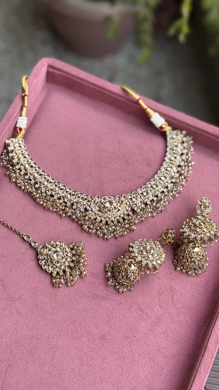 Apoorva Polki Necklace | Gold-Plated Polki Bridal Jewelry