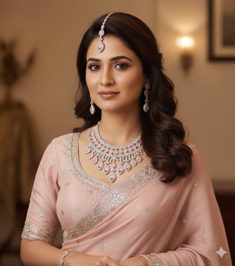 Natasha AD/CZ Necklace Set