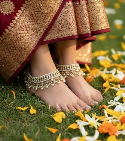 Jyoti Polki Anklets (Pearl)