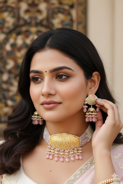 Kashika Beaded Choker (Pink)