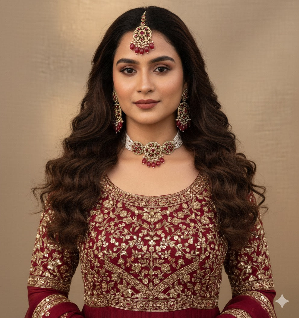 Amina AD/CZ Choker Set