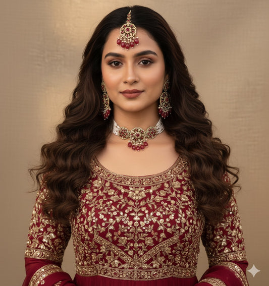 Amina AD/CZ Choker Set