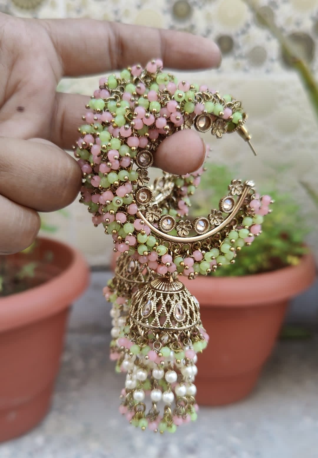 Sanita Oversized Polki Earrings