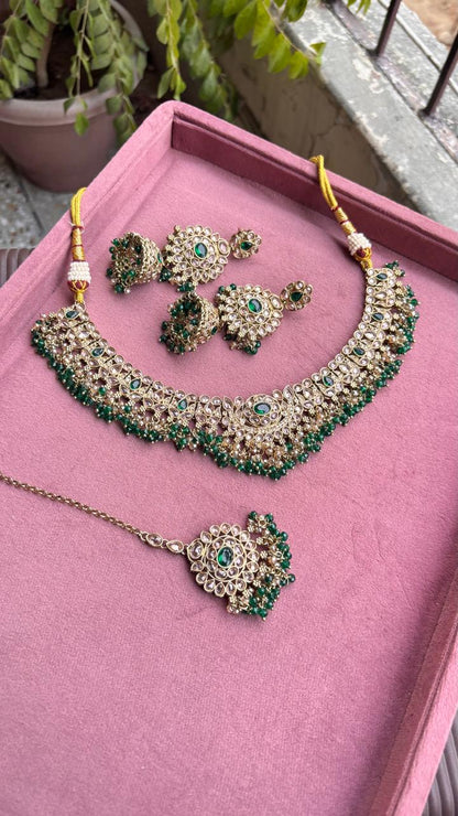 Apoorva Polki Necklace | Gold-Plated Polki Bridal Jewelry
