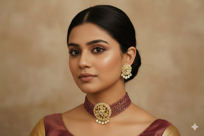 Hemali Pachi Kundan Choker