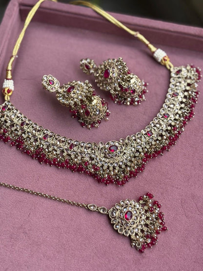 Apoorva Polki Necklace | Gold-Plated Polki Bridal Jewelry