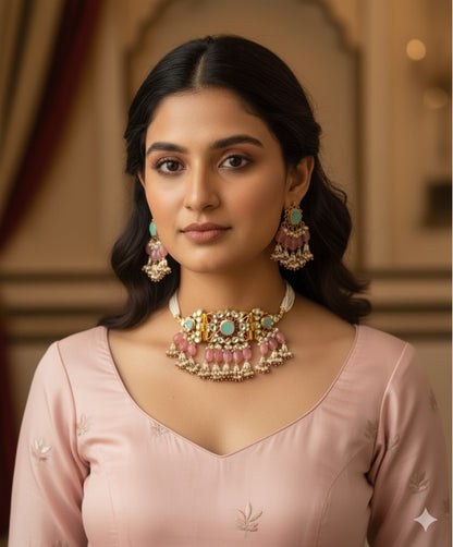 Deetya Pachi Kundan Choker