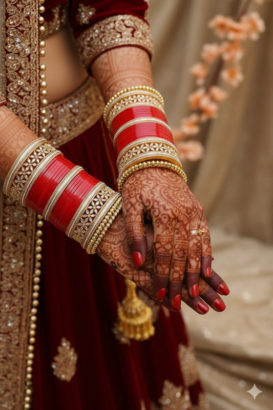 Kavya Tomato Red AD/CZ Chooda