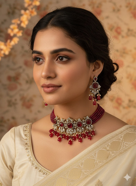 Gurleen Moissanite Choker Set