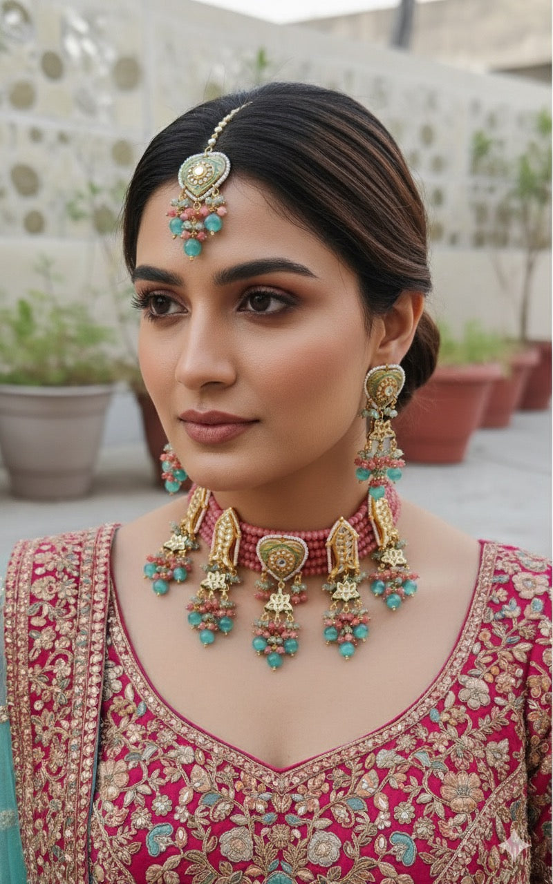 Reeta Meenakari Beaded Choker