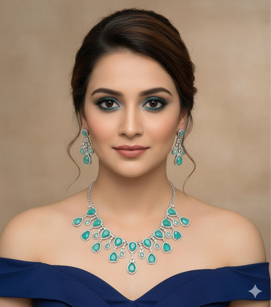 Meenal AD/CZ Necklace Set