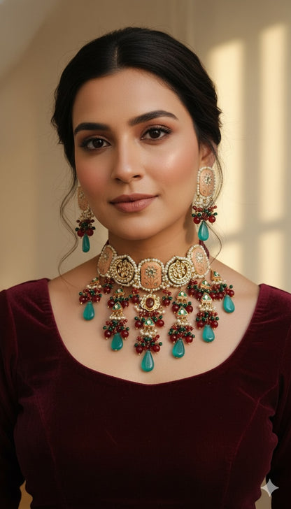 Pravika Meenakari Beaded Choker