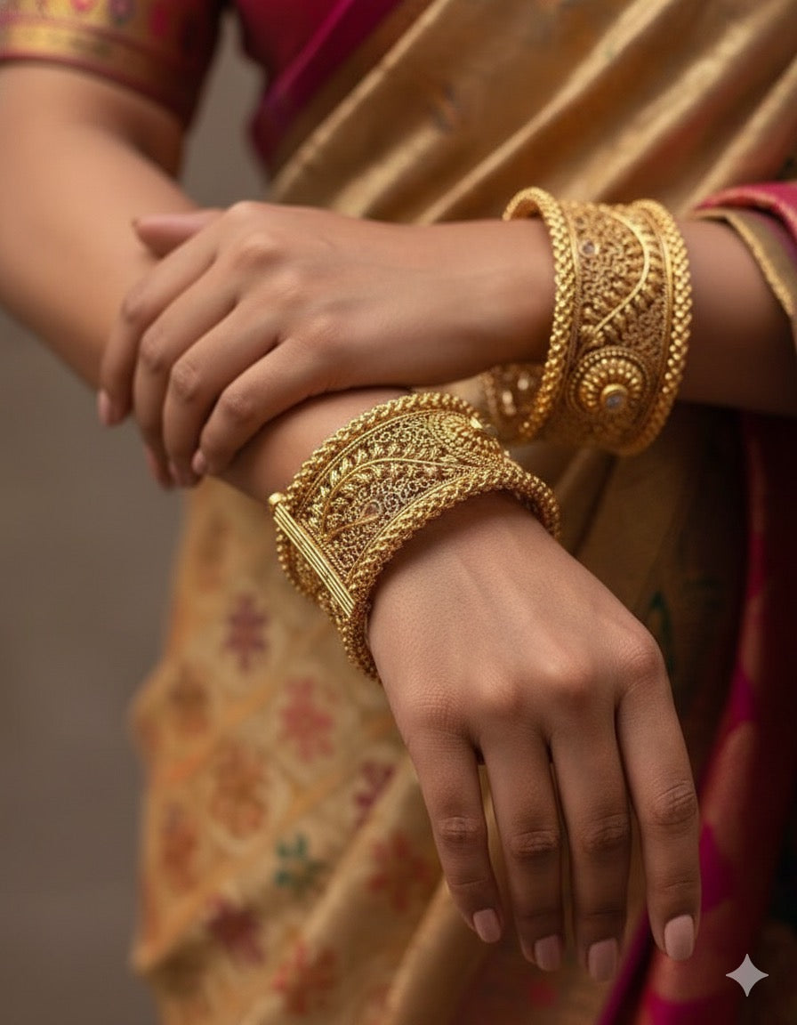 Unnati Gold Polki Bangles/Kadey