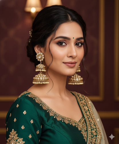 Remya Double Polki Jhumkas