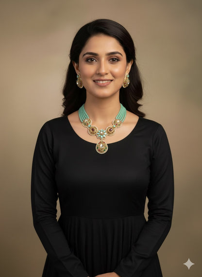 Sanjana Polki Kundan Necklace Set