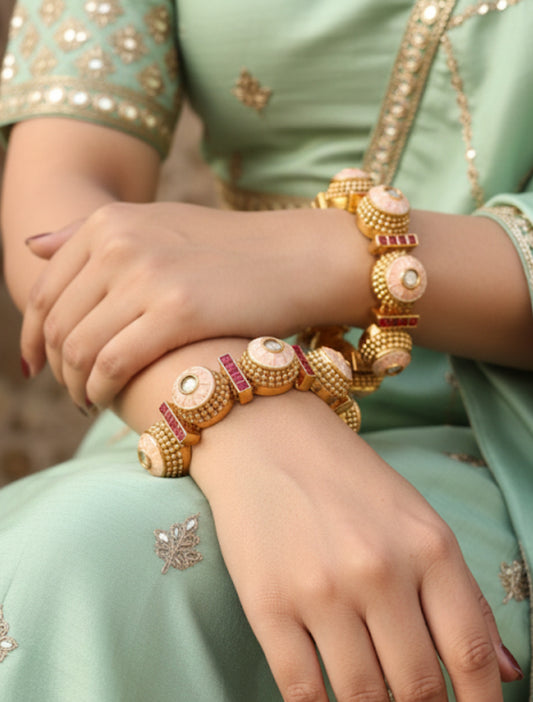 Shipali Gold Meenakari Bangles
