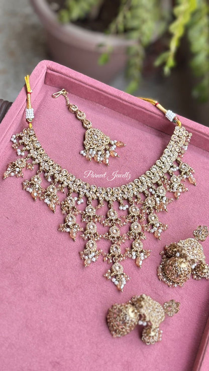 Shahana Polki Choker Necklace Set | Multi-Stone Handcrafted Necklace/Choker