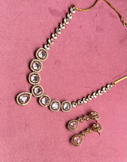 Avnika AD Necklace Set | AD Necklace with Earrings
