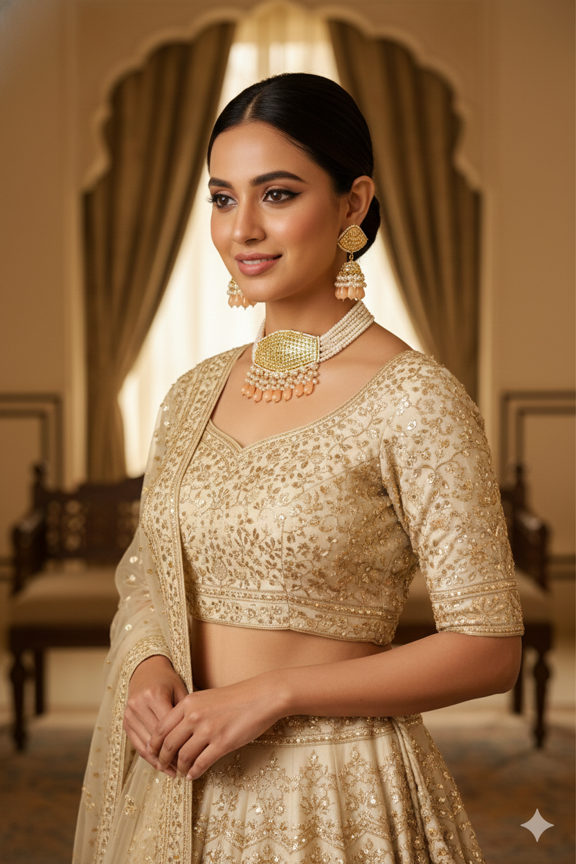Kashika Beaded Choker (Peach)