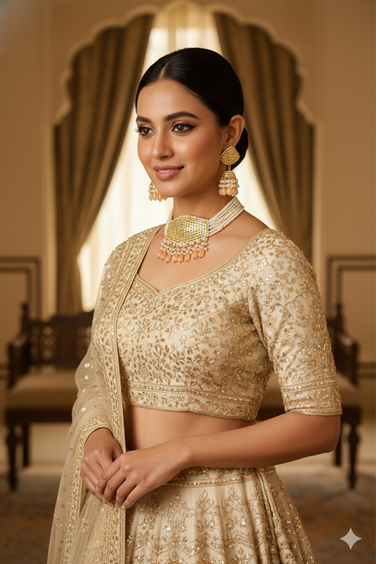 Kashika Beaded Choker (Peach)