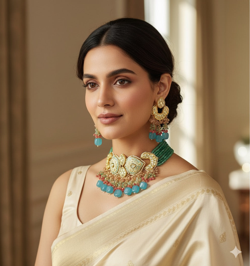 Yana Meenakari Beaded Choker