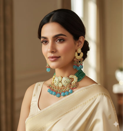 Yana Meenakari Beaded Choker