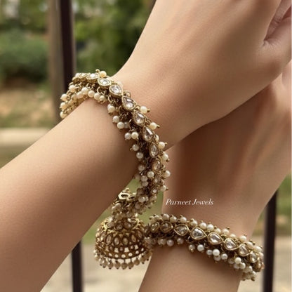 Shirisha Polki Jhumki Bangles (Pearl)