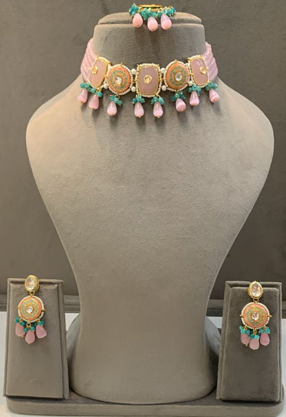 Varni Meenakari Beaded Choker