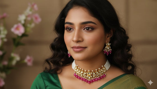 Krishi Pachi Kundan Choker Set