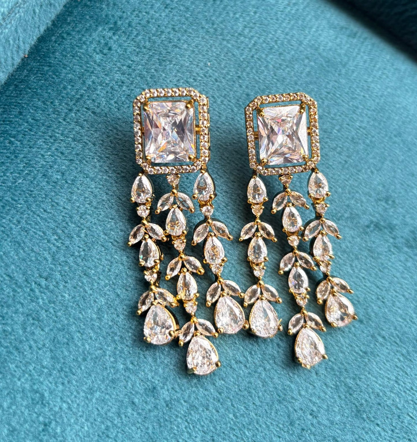 Simrat AD Necklace Set | AD Necklace with Earrings