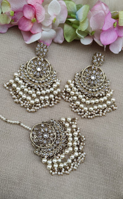 Aaradhya Polki Earrings Tikka