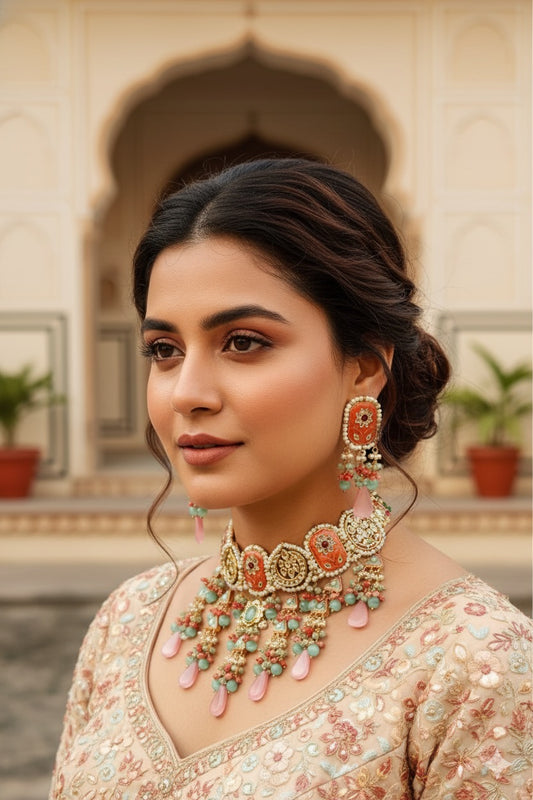 Pravika Meenakari Beaded Choker