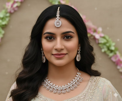 Piyali AD Necklace (Rose Gold)