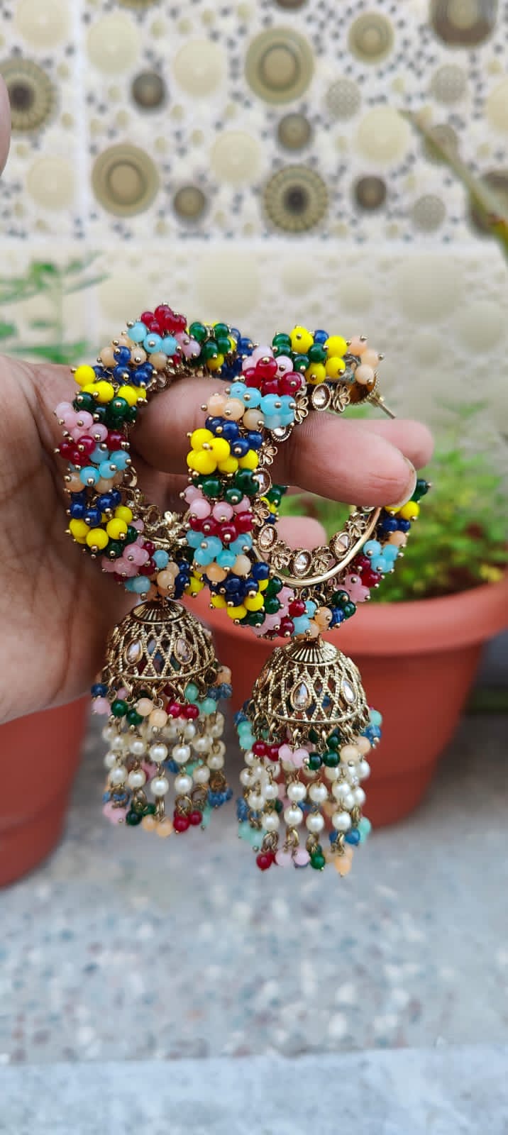 Sanita Oversized Polki Earrings