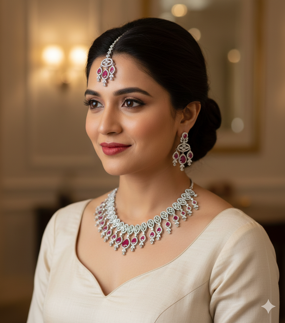 Suhana AD/CZ Necklace Set