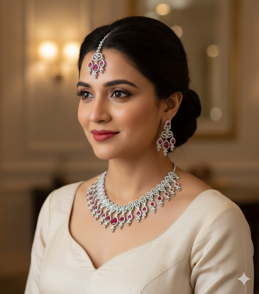 Suhana AD/CZ Necklace Set